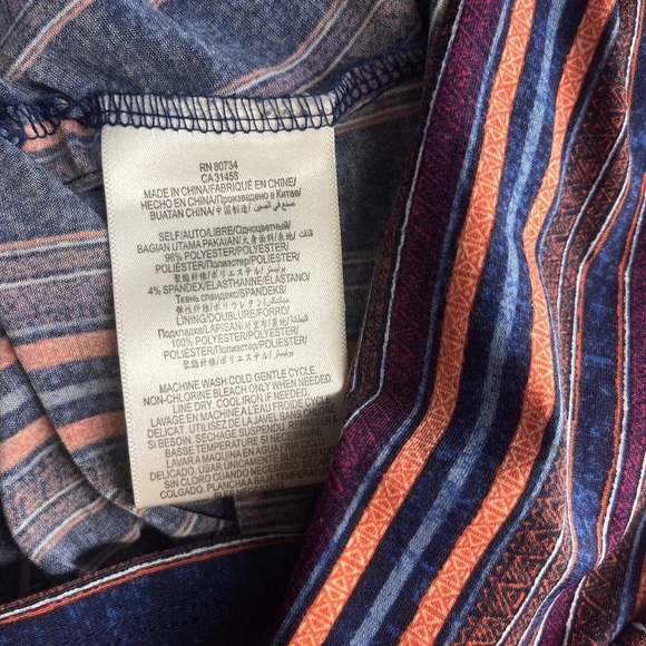 BCBG Generation Faux Wrap Striped MIDI Dress with Pockets Sz XS Halter Back - Picture 11 of 14